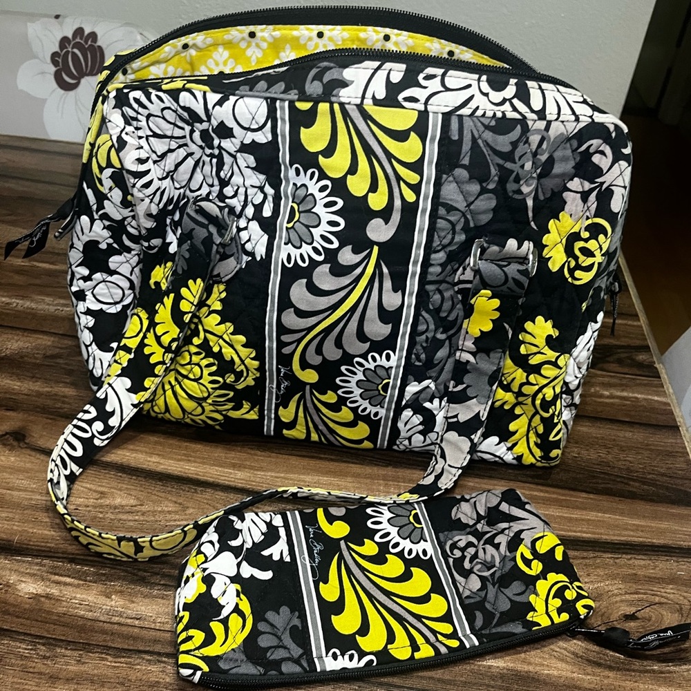 Vera Bradley Baroque Print-Yellow Black White Floral 
Shoulder bag and small bag